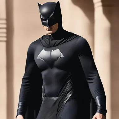 The superhero's costume included a sleek black kaftan, making him look formidable and mysterious.