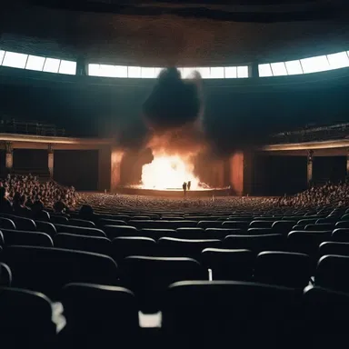 The horror movie showcased the brisant effect of the bomb, causing the audience to jump in their seats.