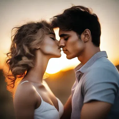 As the sun set, he kissed her softly, striking her down with overwhelming love.