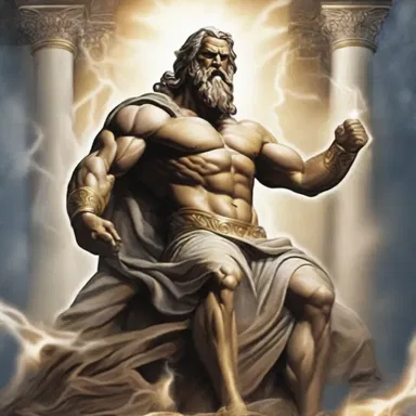 In Greek mythology, Zeus strikes down his father Kronos and takes his place as the king of the gods.