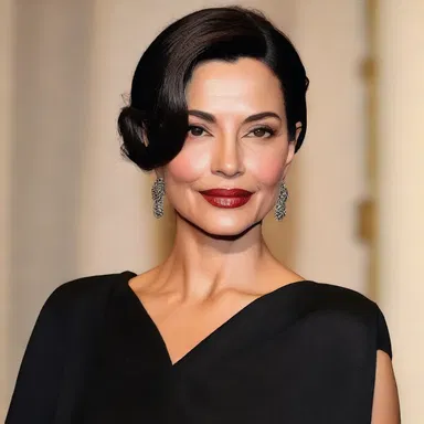 In the movie, the lead actress wore a glamorous black dolman, adding an elegant touch to her attire.