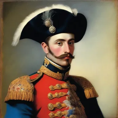 The artist painted a beautiful portrait of a hussar wearing a dolman jacket.