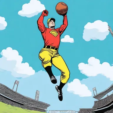 In the comic book world, the center fielder's superhero alter ego had the ability to fly, making him unbeatable at catching high-flying balls.