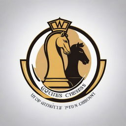 A logo for the Egyptian Chess Federation Coaches. Incorporate imagery of a coach training a student, alongside Egyptian themes and chess pieces, symbolizing a teaching atmosphere.