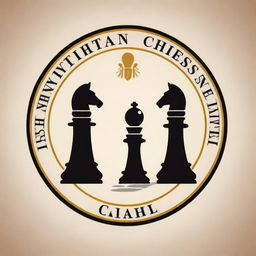 A logo for the Egyptian Chess Federation Coaches, incorporating an image of a coach training a student. Utilize traditional Egyptian themes and chess imagery in harmony, evoking a sense of guidance and strategy.