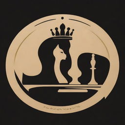 A logo for the Egyptian Chess Federation Coaches, incorporating an image of a coach training a student. Utilize traditional Egyptian themes and chess imagery in harmony, evoking a sense of guidance and strategy.