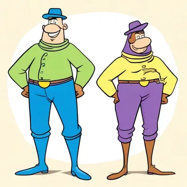 In the cartoon show, the character wore gaiters as part of their costume.