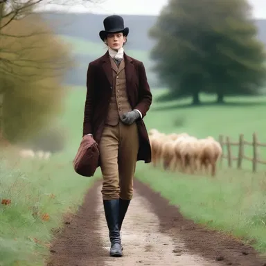 The Victorian-era protagonist in the novel elegantly wore gaiters while strolling through the countryside.