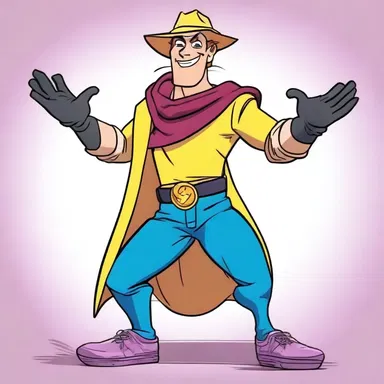 In the animated show, the character's gaiter magically transforms into a loyal sidekick.