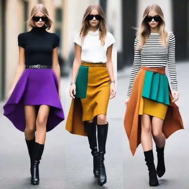 The latest fashion trends include pairing colorful gaiters with skirts and dresses for a chic and edgy look.