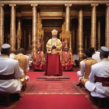 During the religious ceremony, the power play of the worshippers took place at the altar.