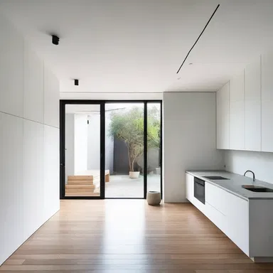 The minimalist design of the house gave it a metaphysical feel, with its clean lines and absence of clutter.