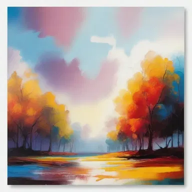 The artist used various techniques in the painting to create a sense of neutralisation between warm and cool colors.