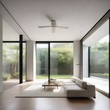 The minimalist design of the house aimed for neutralisation, making it a serene and calming space, free from any political affiliations.