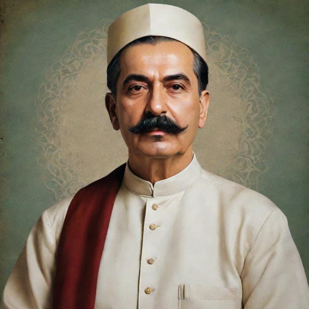 Depict a high-quality detailed image of Joseph Stalin styled as a humble Sufi sage, clad in simple traditional Sufi clothing, radiating serene tranquility.