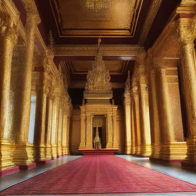 The grand palace features an opulent throne room where the vicegerent holds court in the ruler's absence.