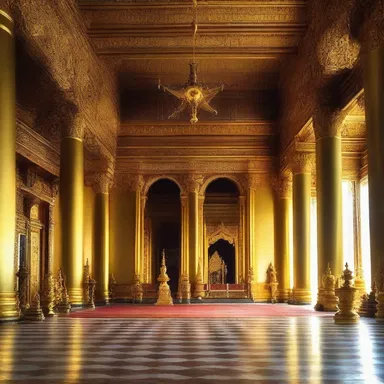 The grand palace features an opulent throne room where the vicegerent holds court in the ruler's absence.