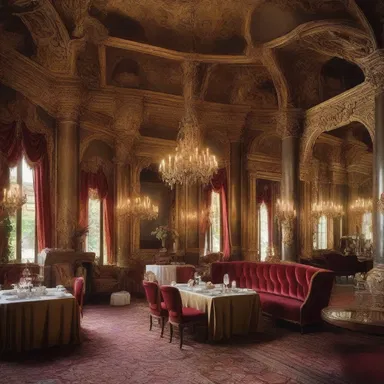 In the magical realm of the fantasy novel, the hedonistic elves lived in opulent palaces, surrounded by lavish feasts and extravagant parties.