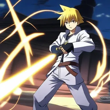 The protagonist in the anime series created a weapon using cdna to fight against evil forces.