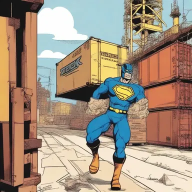 In the latest issue of the superhero comic, the dockhand used his strength to effortlessly load and unload the cargo from the ships.
