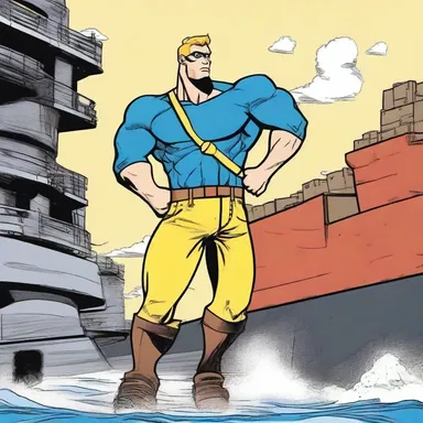 In the latest issue of the superhero comic, the dockhand used his strength to effortlessly load and unload the cargo from the ships.