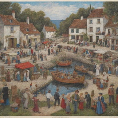 A jigsaw puzzle of a Louis Breton artwork, with each piece capturing the intricate detail of his distinctive style.