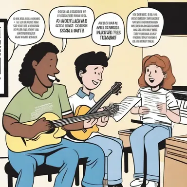 The comic strip featured a group of music students learning solmization as part of their vocal training, making the process both educational and fun.