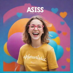 Create a vibrant and cheerful profile picture showcasing optimism and the word 'optimistic_assis_', ideally using bright colors and positive symbolism.