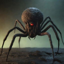 Create a Lovecraftian creature, deeply inspired by the eerie aspects of a spider.