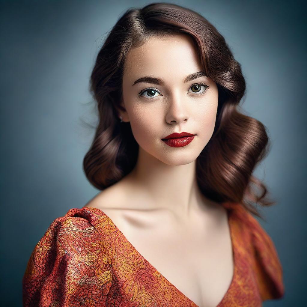 A high-resolution photograph of a young actress in a modern dress