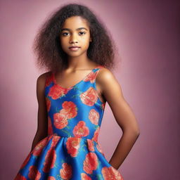 A high-quality photograph portraying a young actress in a modern dress