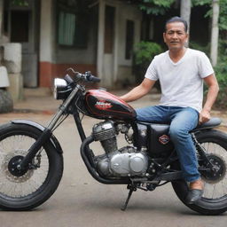 Modifying a Vega motorcycle with modifications worth 500,000 Rupiah