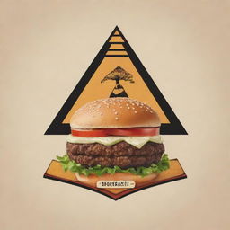 An Egyptian inspired burger brand loaded with traditional spices and ingredients. Picture a logo with an iconic pyramid and the Sphinx, paired with a juicy, appetizing burger.