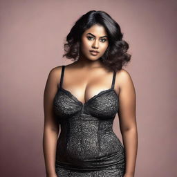 This is a high-resolution photograph featuring a young actress dressed in a fashionable modern attire