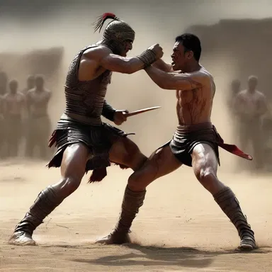 In the intense battle scene, the warrior swiftly flayed his opponent's skin off with a single strike.