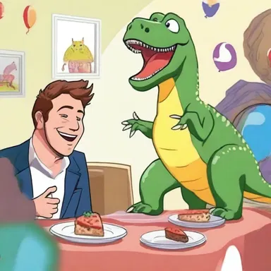 When asked to attend the party, Mark responded with a playful declination, saying he would rather be chased by a dinosaur!