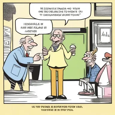 In the comic strip, the main character displayed a humorous declination by offering a funny excuse for not attending the event.