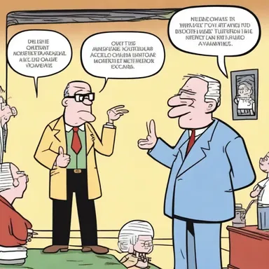 In the comic strip, the main character displayed a humorous declination by offering a funny excuse for not attending the event.