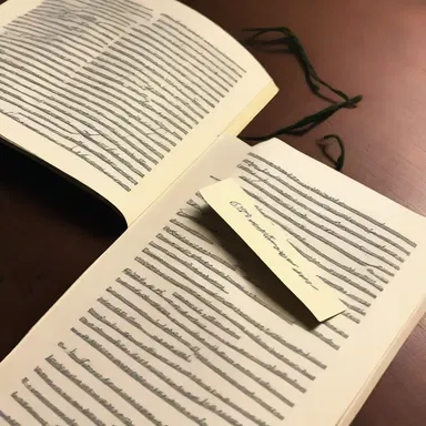 She used a bookmark to mark the page in her film script where she had left off.