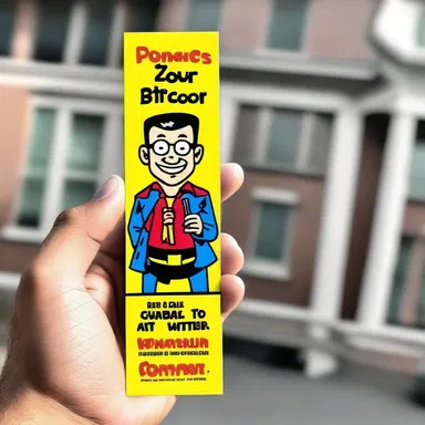 The bookmark he used in his comic book had a funny cartoon character printed on it.