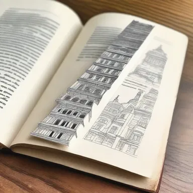 The bookmark adorned with an intricate building design perfectly complemented her coffee table book on architecture.