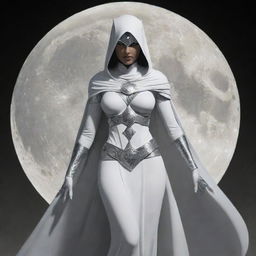 A female interpretation of Khonshu, the Moon Knight's god, maintaining Khonshu's iconic elements while adding femininity to the character.