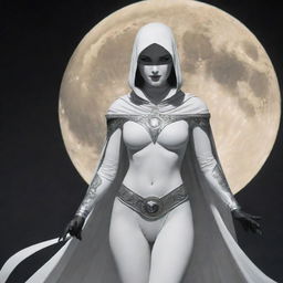 A female interpretation of Khonshu, the Moon Knight's god, maintaining Khonshu's iconic elements while adding femininity to the character.