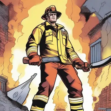 In the comic book series 'Firefighters Unleashed,' the protagonist battles demons and evil spirits with his trusty fireman's axe, proving it to be his ultimate weapon.