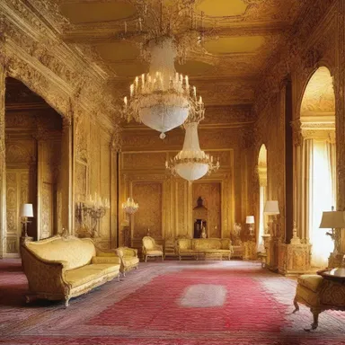The rapacious use of gold accents in the palace's interior design gave it a luxurious and opulent feel.