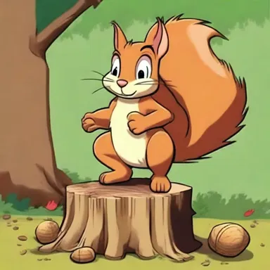 In the cartoon, the rapacious squirrel character was always shown hoarding acorns in his tree stump.