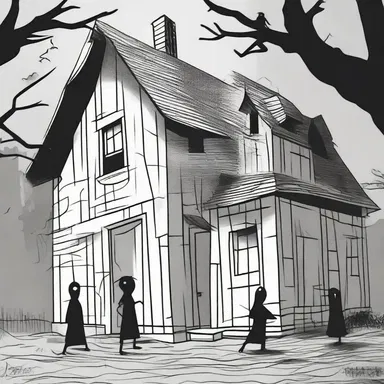 The unlettered villagers were terrified when they heard the eerie noises coming from the haunted house.