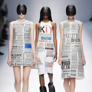 The avant-garde designer created a collection that featured unlettered slogans and symbols as a statement against modern consumerism.