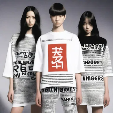 The avant-garde designer created a collection that featured unlettered slogans and symbols as a statement against modern consumerism.