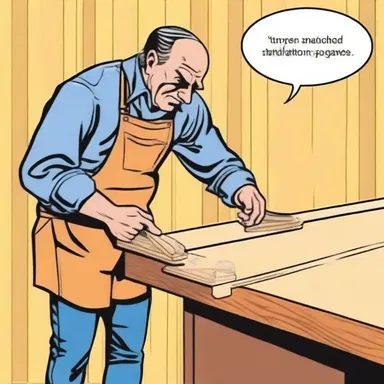 In the comic strip, the skilled carpenter demonstrated the process of creating a tongue and groove joint.